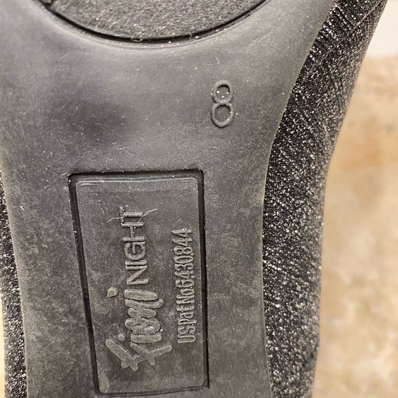 NIB Sz 8 M Fioni Night Black Shimmer Closed Toe Platform High Stiletto Pumps - Picture 13 of 15